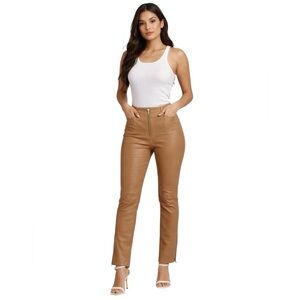 VINTAGE LEATHER ZIPPERED HEM BAGATELLE NWOT PANTS